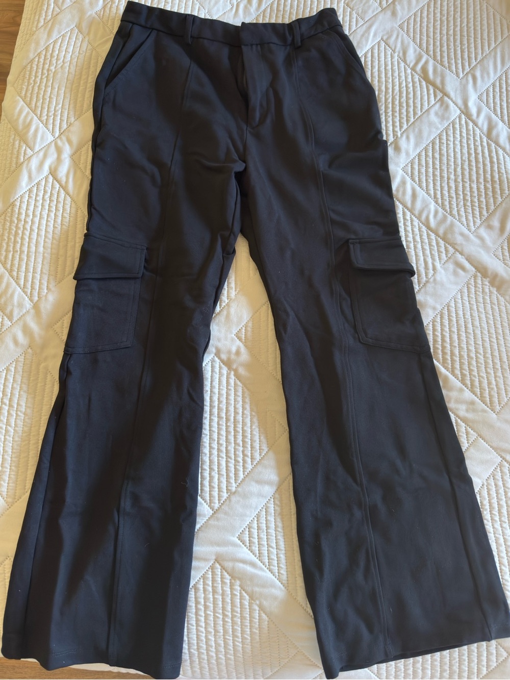 Forever 21 Women’s Black Cargo Pants with Side Flap Pockets